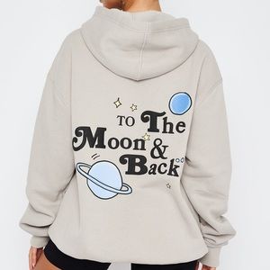 To the Moon Oversized Hoodie Lunar
